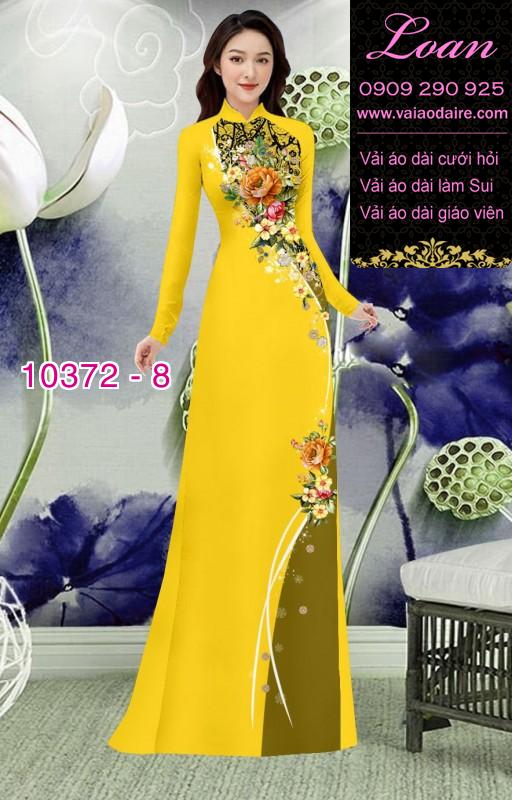 Vải áo dài hoa 3D.