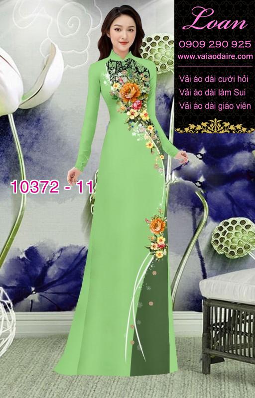 Vải áo dài hoa 3D.