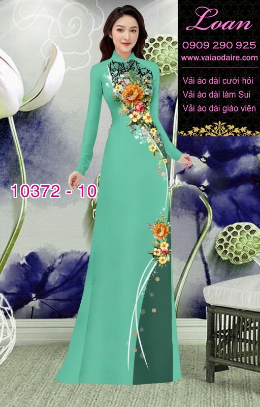 Vải áo dài hoa 3D.