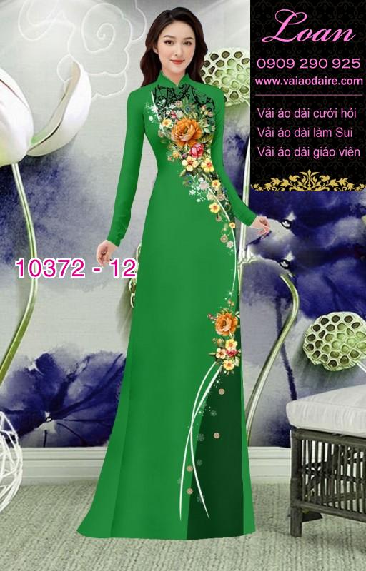 Vải áo dài hoa 3D.
