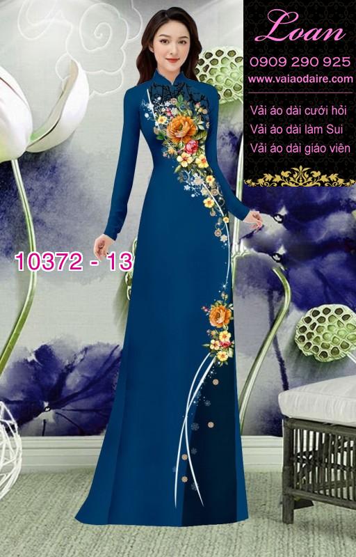 Vải áo dài hoa 3D.
