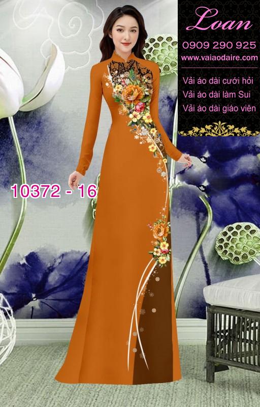 Vải áo dài hoa 3D.