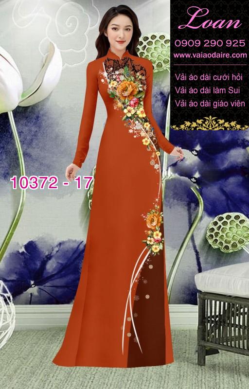 Vải áo dài hoa 3D.