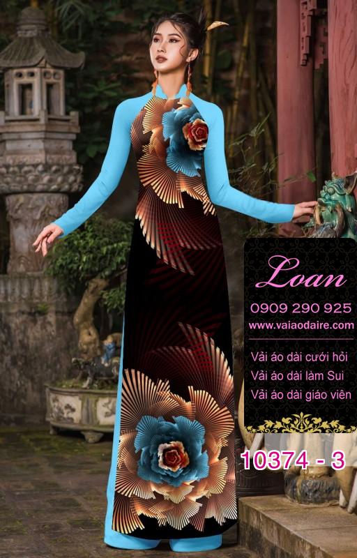 Vải áo dài hoa 3D.