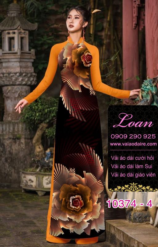 Vải áo dài hoa 3D.