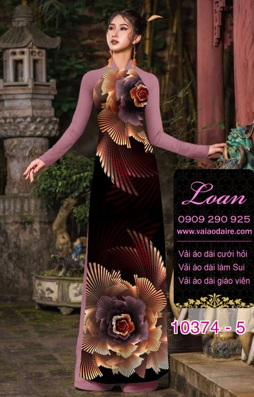 Vải áo dài hoa 3D.