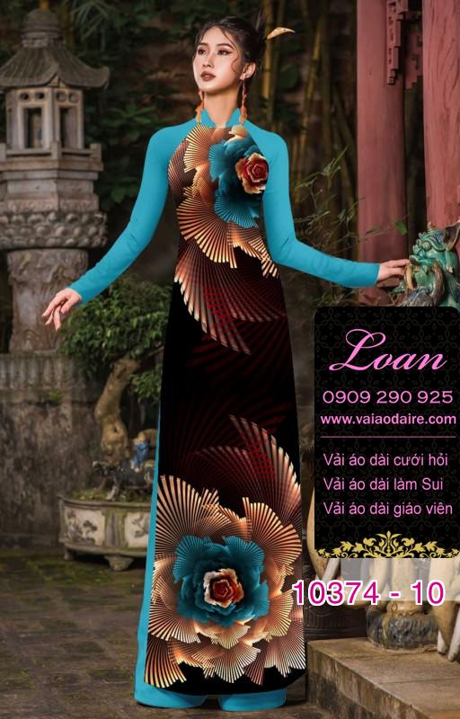 Vải áo dài hoa 3D.