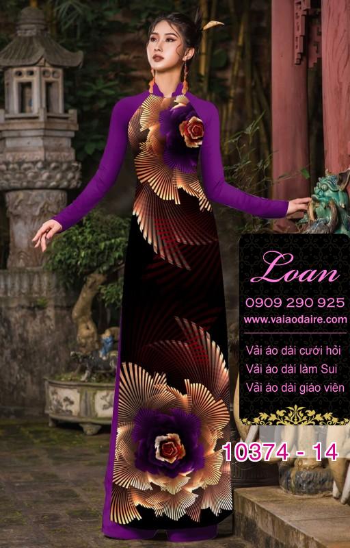 Vải áo dài hoa 3D.