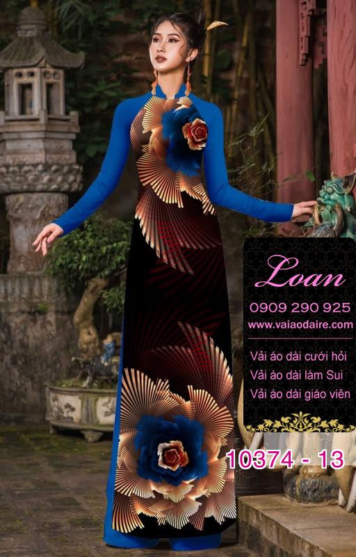 Vải áo dài hoa 3D.