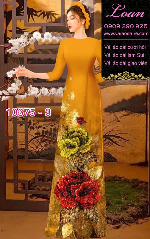 Vải áo dài hoa 3D.