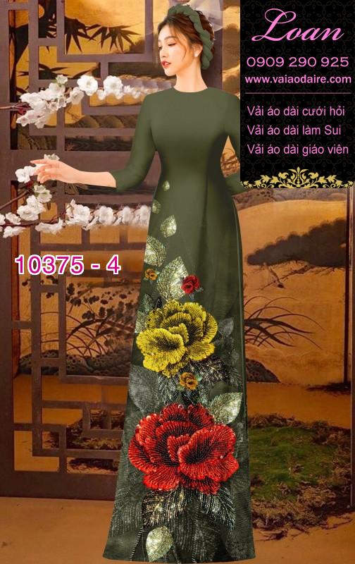 Vải áo dài hoa 3D.