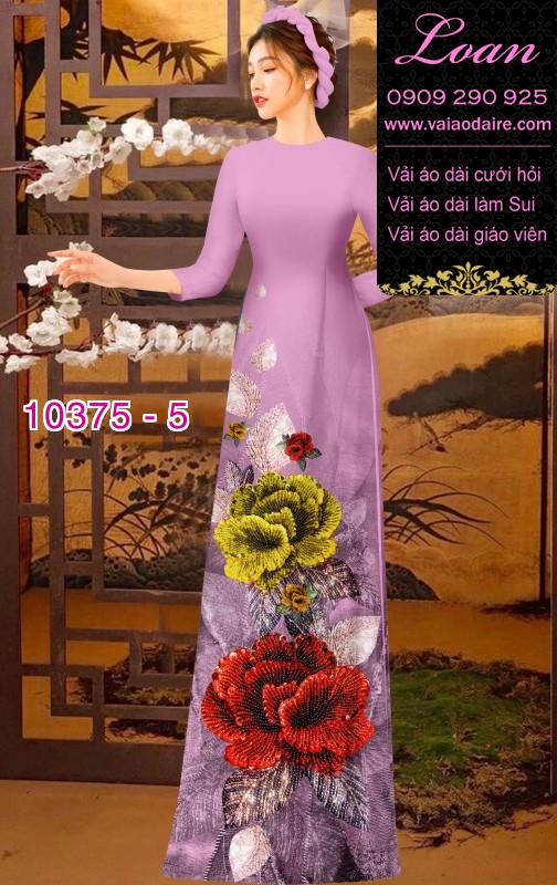 Vải áo dài hoa 3D.
