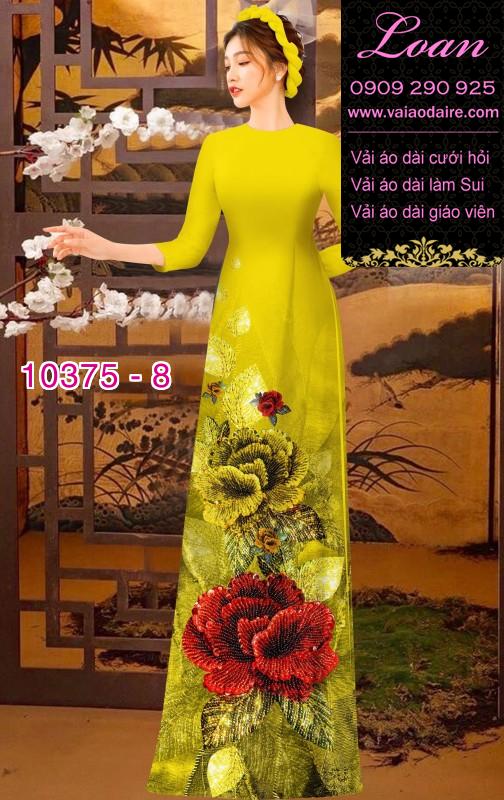 Vải áo dài hoa 3D.