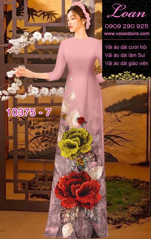 Vải áo dài hoa 3D.