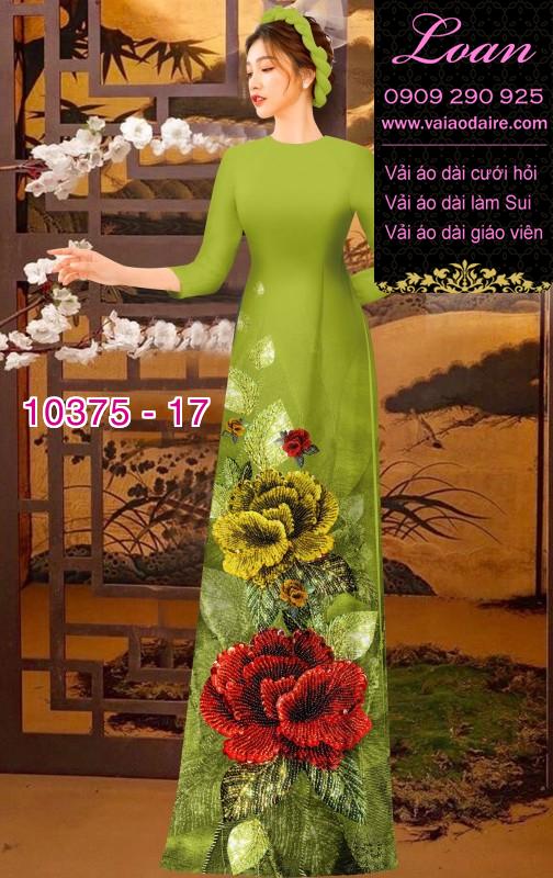 Vải áo dài hoa 3D.