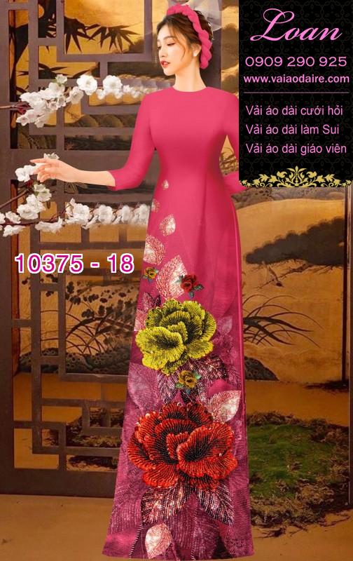 Vải áo dài hoa 3D.