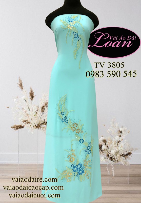 Vải áo dài kết hoa