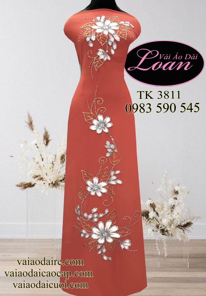 Vải áo dài kết hoa