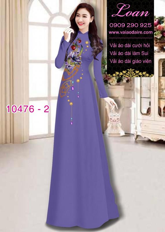 Vải áo dài hoa 3D.