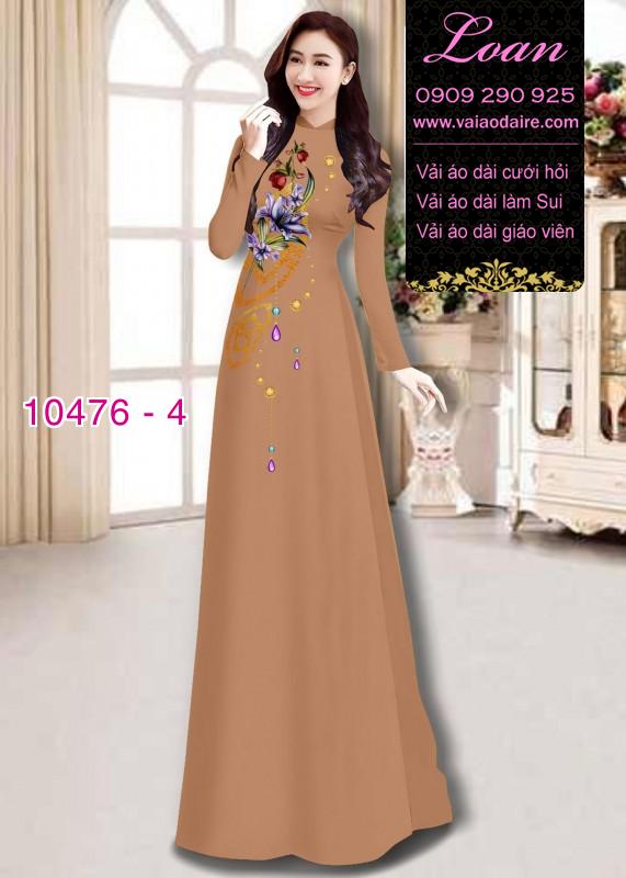 Vải áo dài hoa 3D.