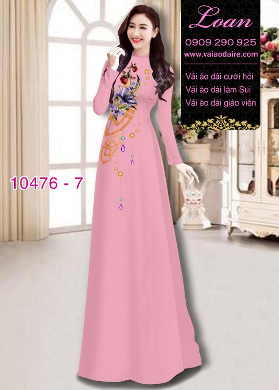 Vải áo dài hoa 3D.