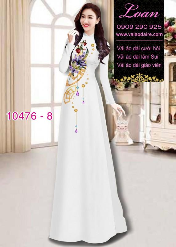 Vải áo dài hoa 3D.