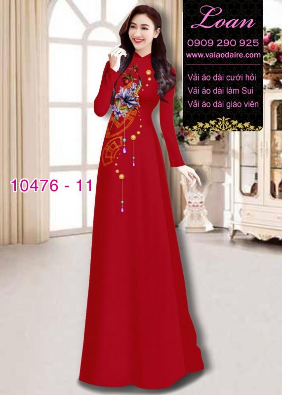 Vải áo dài hoa 3D.