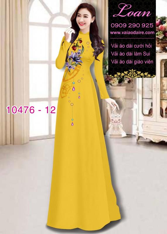 Vải áo dài hoa 3D.