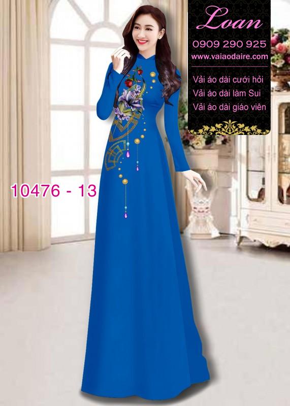 Vải áo dài hoa 3D.