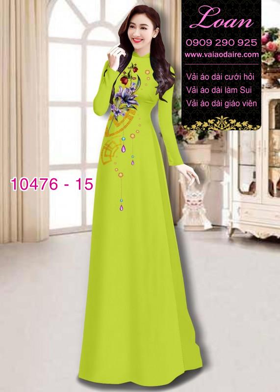 Vải áo dài hoa 3D.