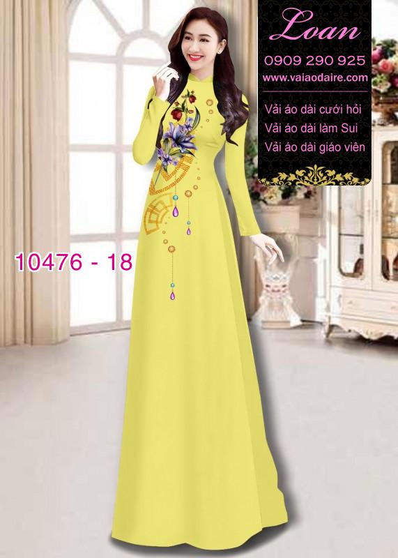 Vải áo dài hoa 3D.