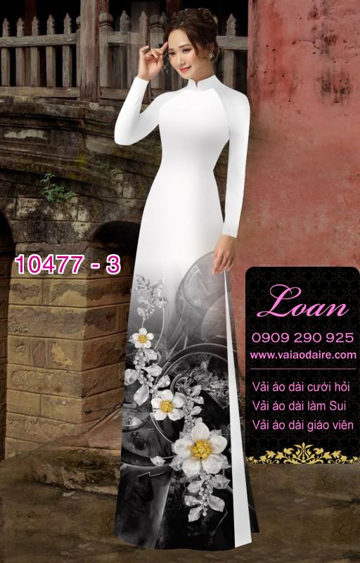 Vải áo dài hoa 3D.