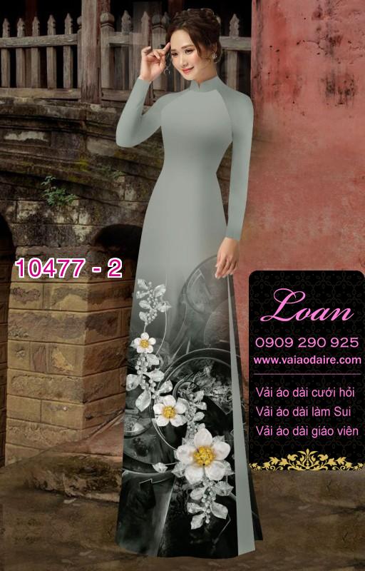 Vải áo dài hoa 3D.