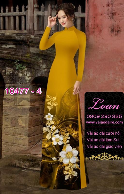 Vải áo dài hoa 3D.