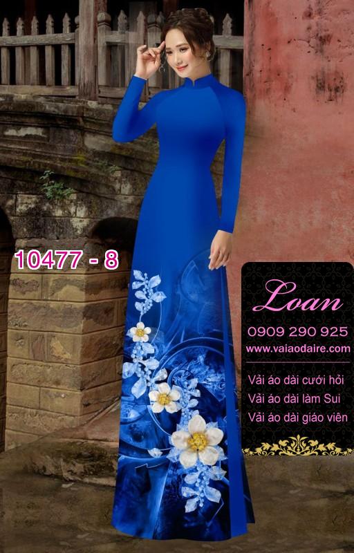 Vải áo dài hoa 3D.