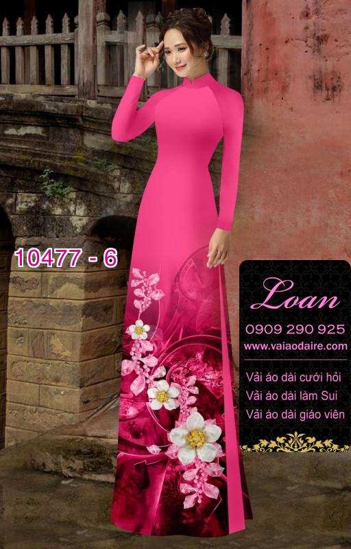 Vải áo dài hoa 3D.