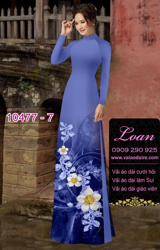 Vải áo dài hoa 3D.