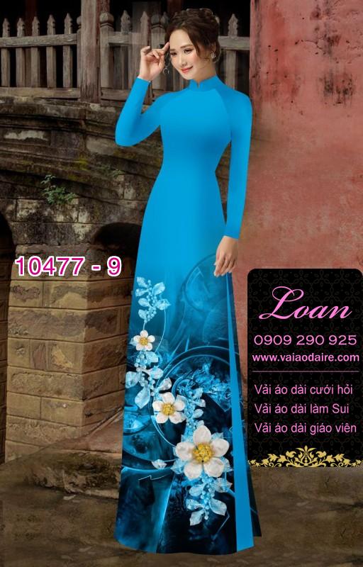 Vải áo dài hoa 3D.