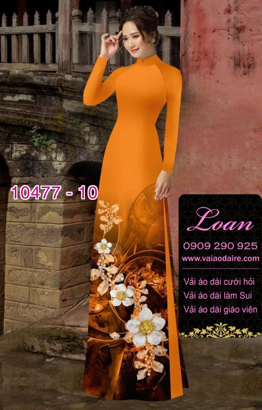 Vải áo dài hoa 3D.
