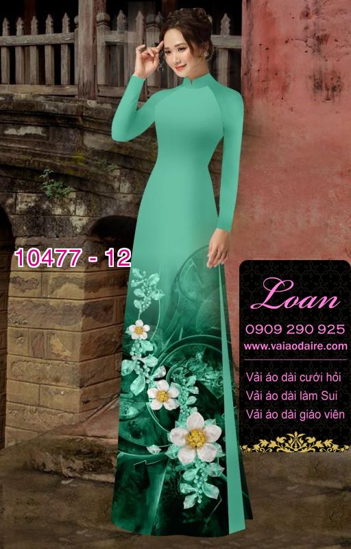 Vải áo dài hoa 3D.