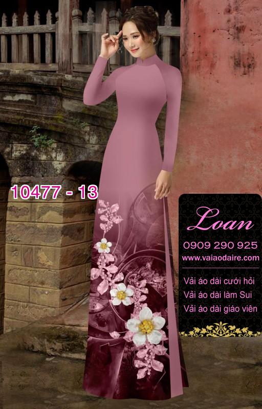 Vải áo dài hoa 3D.