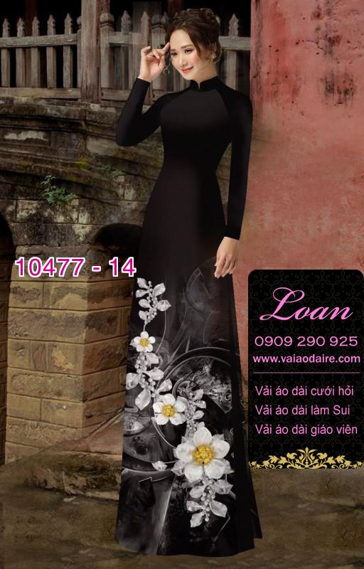 Vải áo dài hoa 3D.