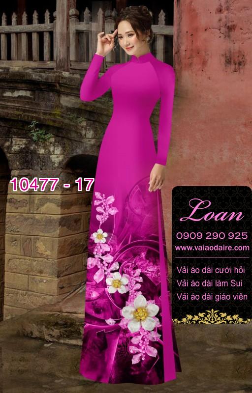 Vải áo dài hoa 3D.