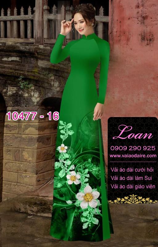 Vải áo dài hoa 3D.