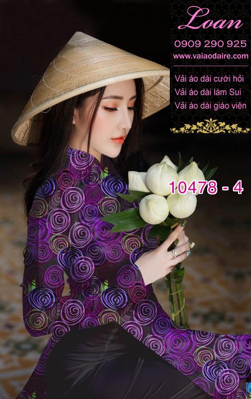 Vải áo dài hoa 3D.