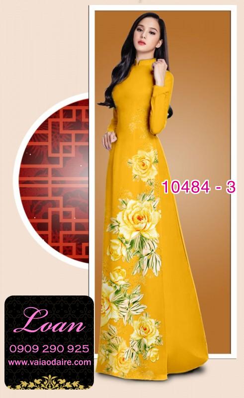 Vải áo dài hoa 3D.