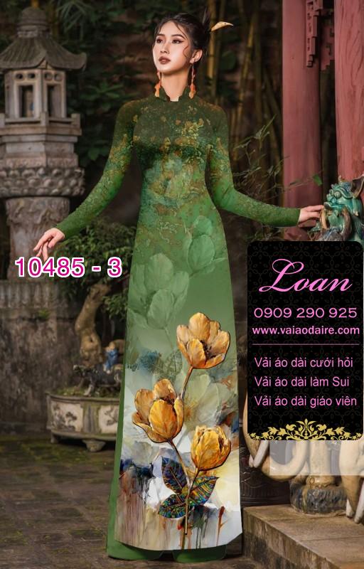 Vải áo dài hoa 3D.