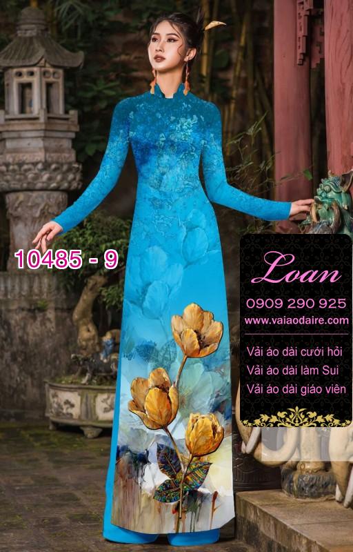 Vải áo dài hoa 3D.