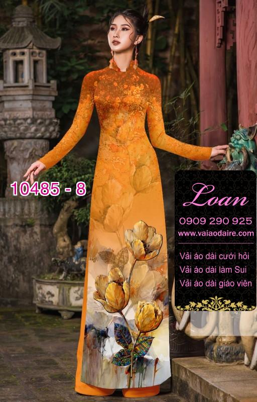 Vải áo dài hoa 3D.