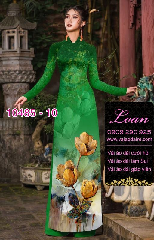 Vải áo dài hoa 3D.